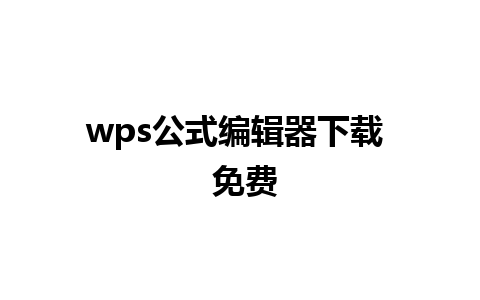 wps公式编辑器下载  免费