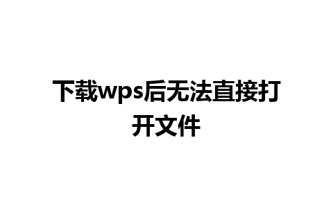 下载wps后无法直接打开文件