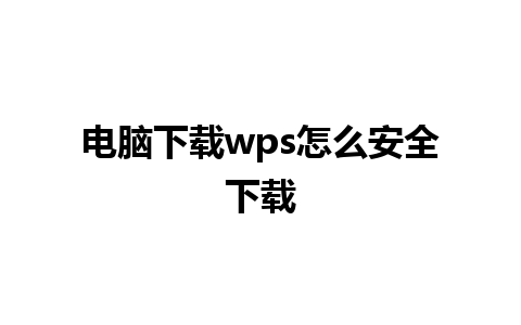 电脑下载wps怎么安全下载   
