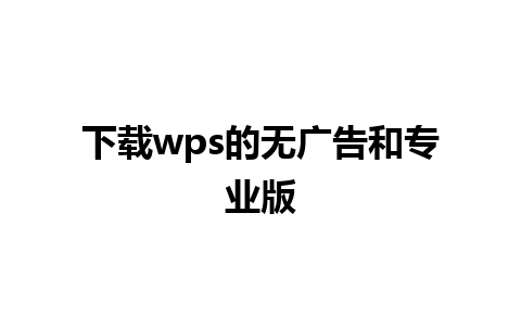 下载wps的无广告和专业版