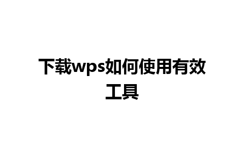 下载wps如何使用有效工具