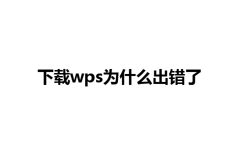 下载wps为什么出错了